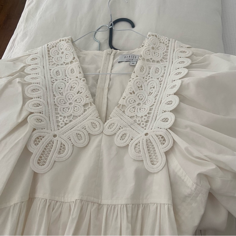 Hunter Bell collared white long dress size XS!